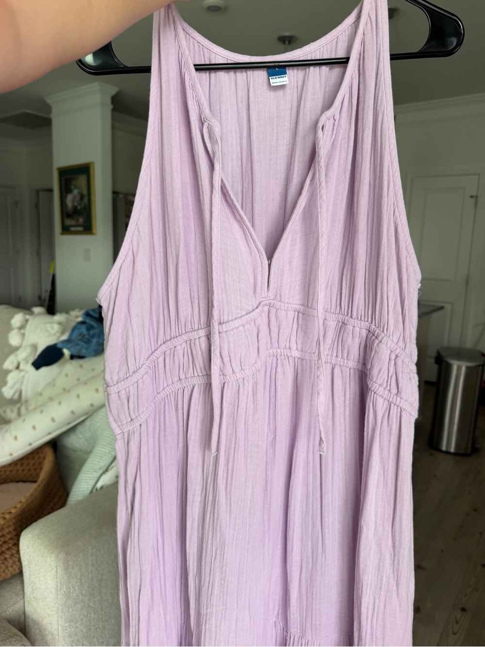 Old Navy 100% cotton Lavender Sleeveless Boho Maxi Dress